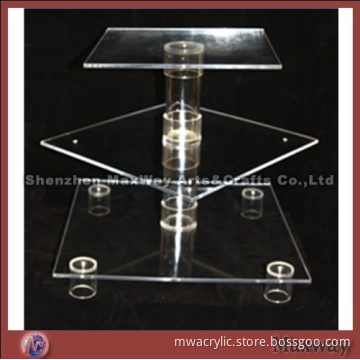 Transparent Square 3 Tiers Acrylic Cupcake Stand in Sample Style